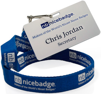 Horizontal ID Name Badge with lanyard