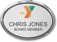 YMCA Silver Executive Oval Name Badge
