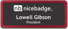 Red Prestige Name Badge