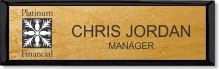 Small Executive Light Wood Name Badge