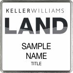 Square Executive White Name Badge