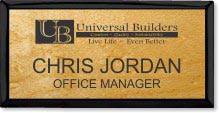 Large Wood Executive Name Badge