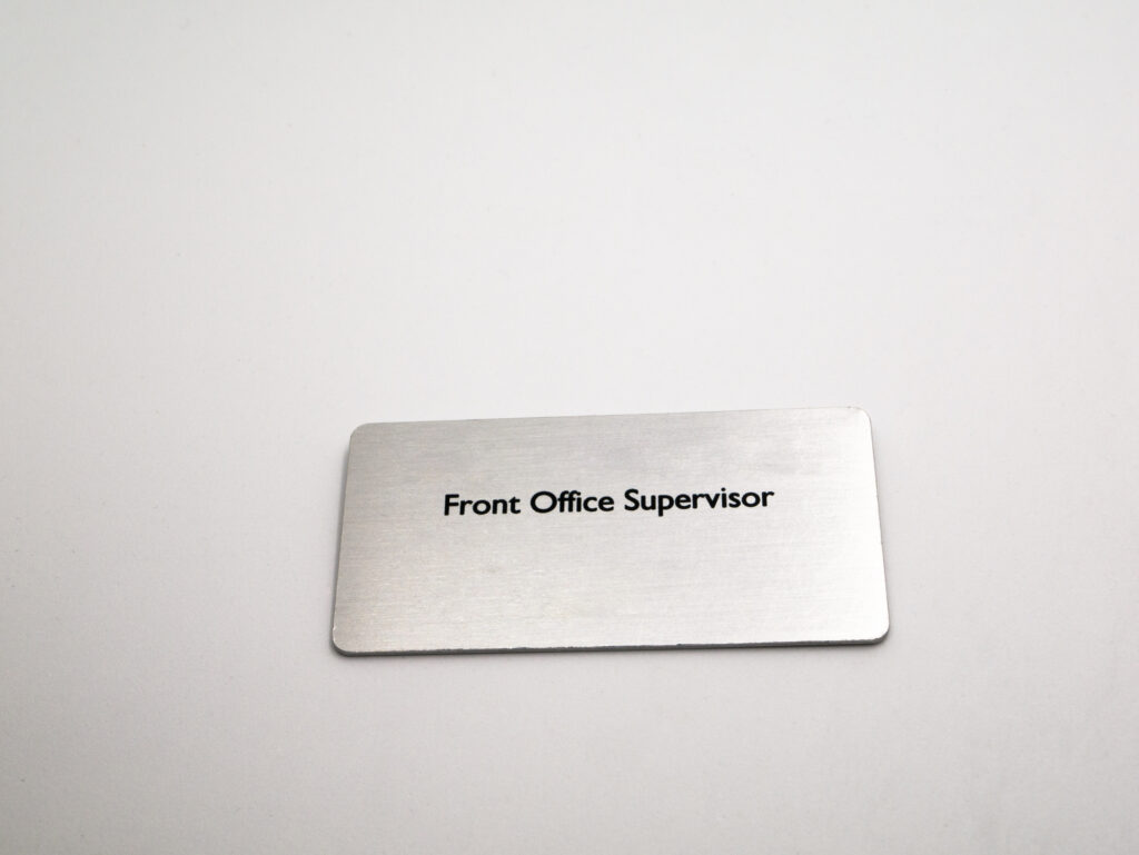 metal engraved name badge